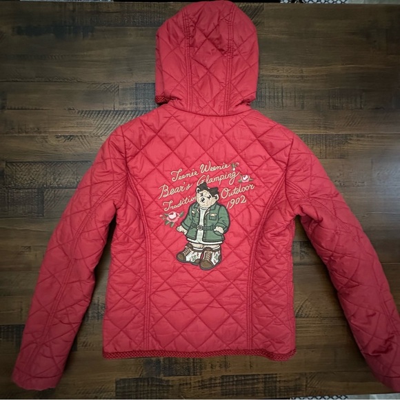 TW Revenue Weenie Girls Embroidered Bear Quilted Jacket Size 160 US 14 - Picture 1 of 7